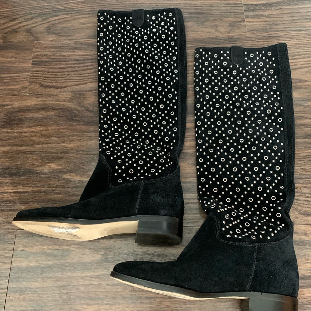 4x Host Pick 🎉 Michael Kors Suede Leather Metal Grommets Knee High Boots